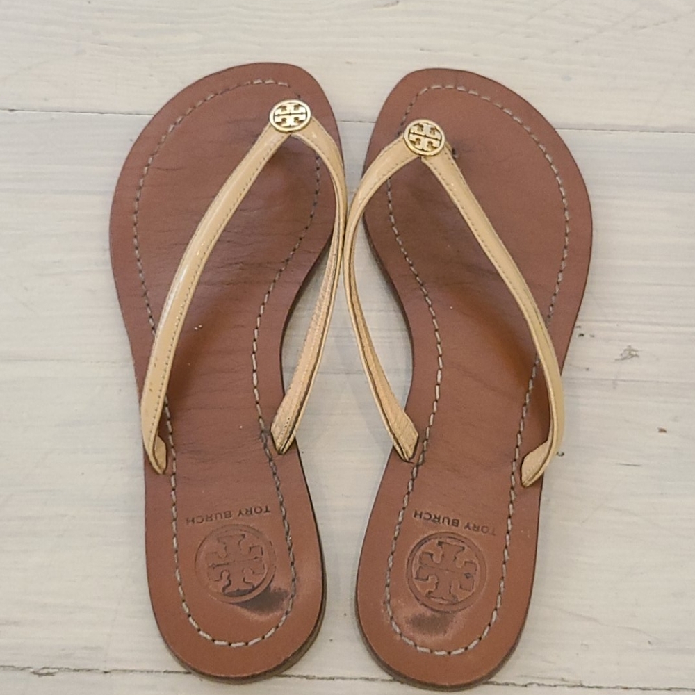 Tory Burch leather flip flops